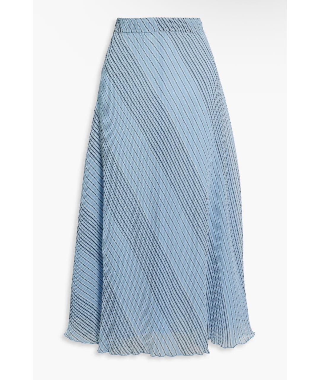 GANNI Голубая полиэстеровая юбка миди, фото 9