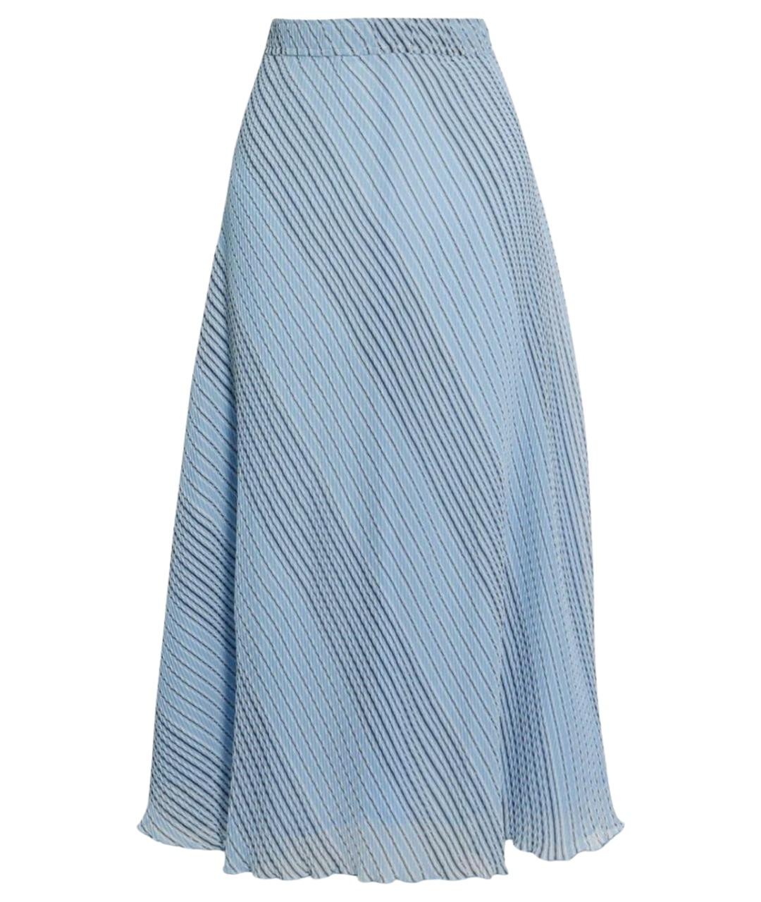GANNI Голубая полиэстеровая юбка миди, фото 1