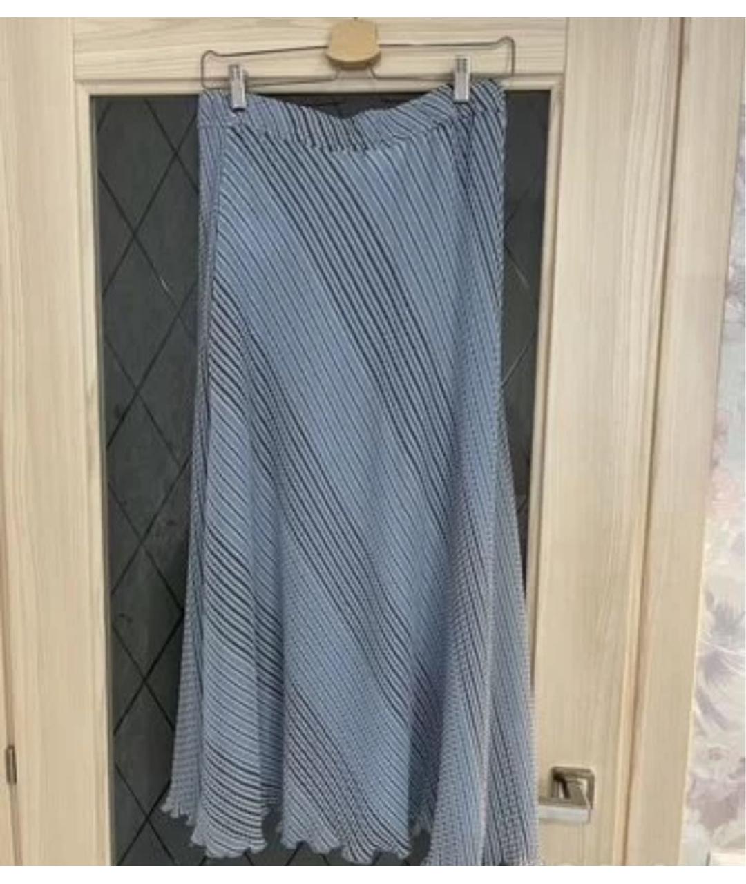 GANNI Голубая полиэстеровая юбка миди, фото 3