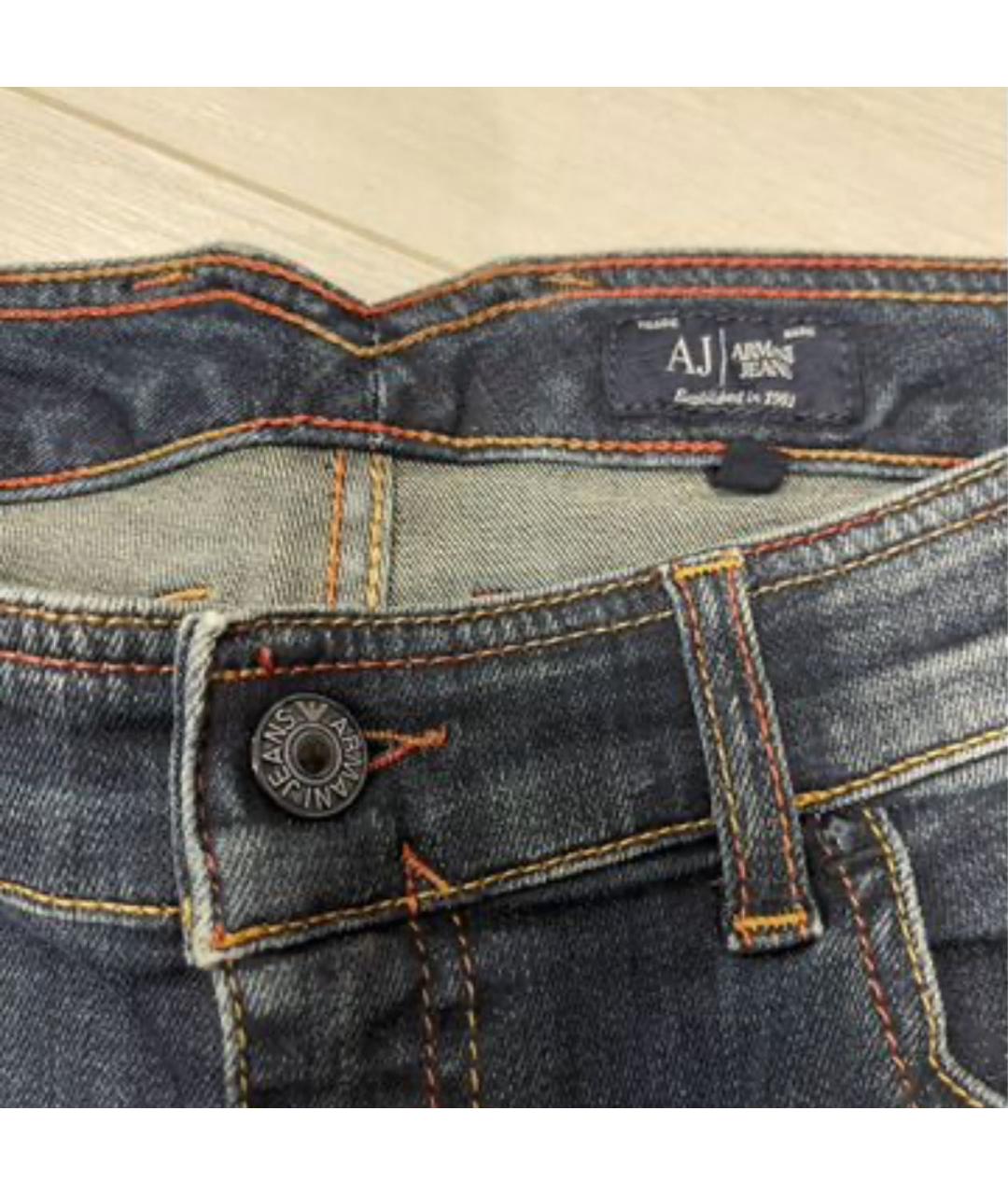 ARMANI JEANS Темно-синие хлопковые джинсы слим, фото 3