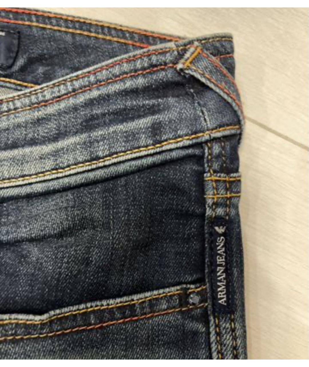 ARMANI JEANS Темно-синие хлопковые джинсы слим, фото 4