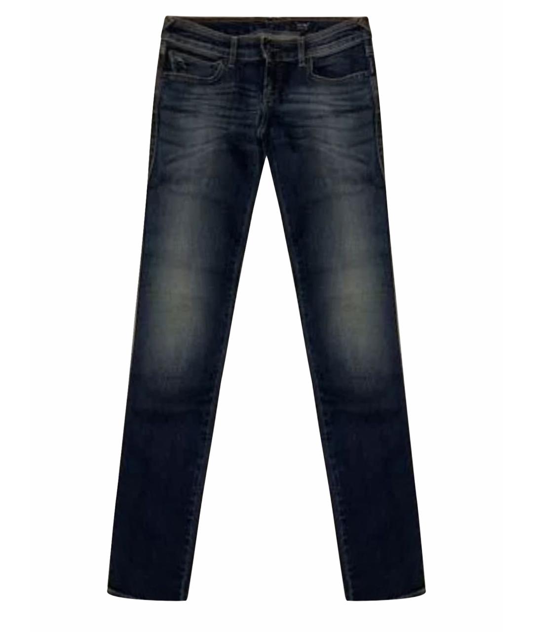 ARMANI JEANS Темно-синие хлопковые джинсы слим, фото 1