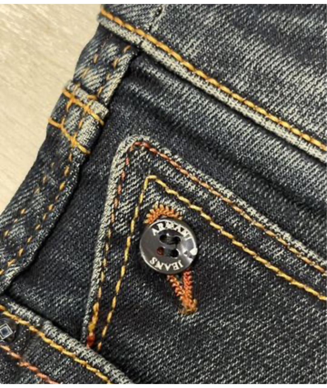 ARMANI JEANS Темно-синие хлопковые джинсы слим, фото 5