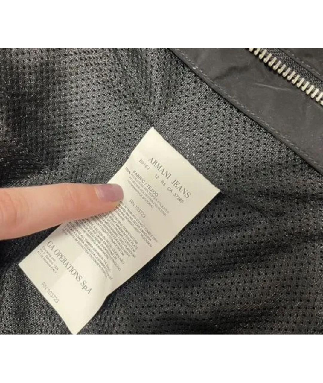 ARMANI JEANS Черная полиэстеровая куртка, фото 8