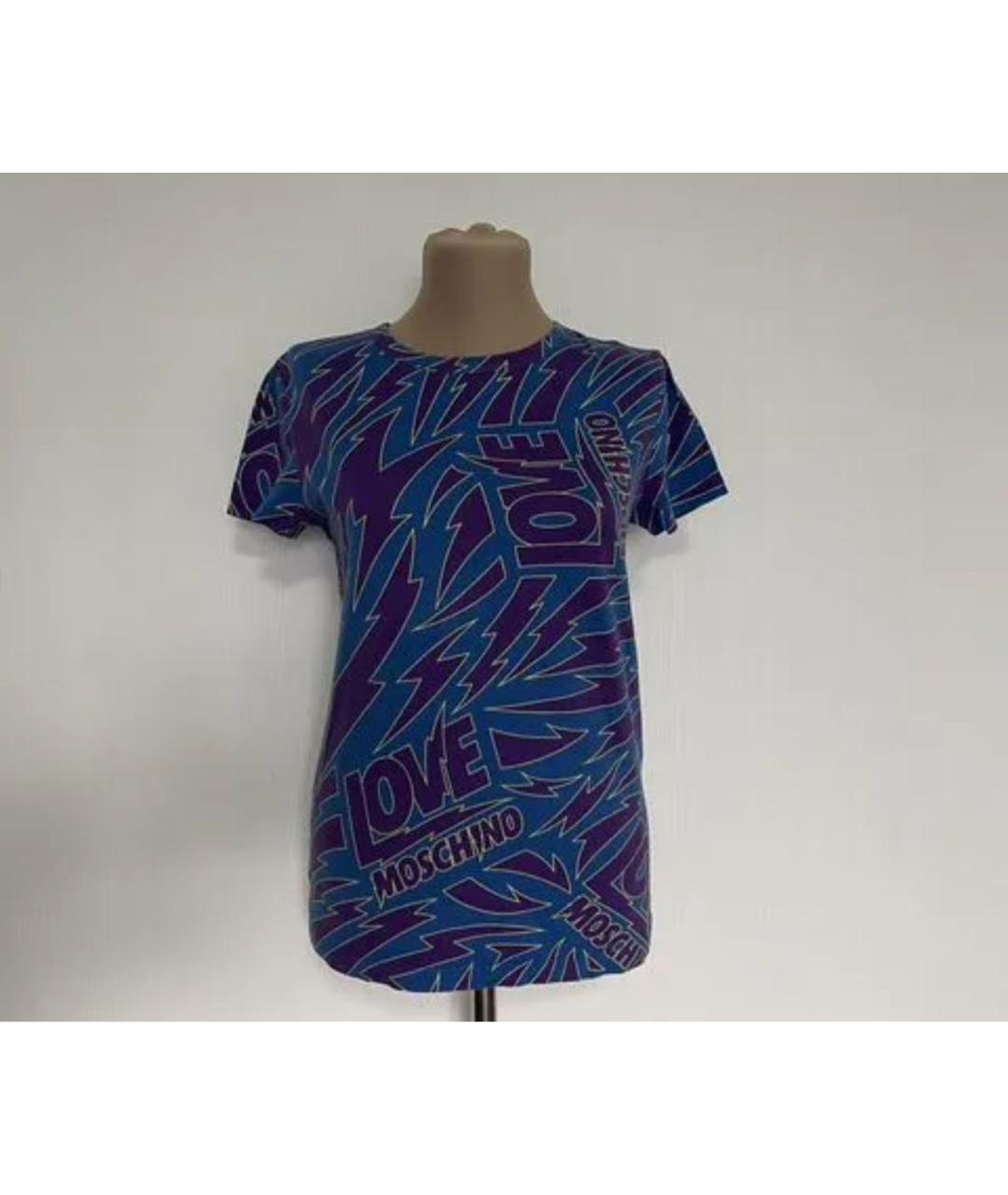 LOVE MOSCHINO Мульти хлопковая футболка, фото 7