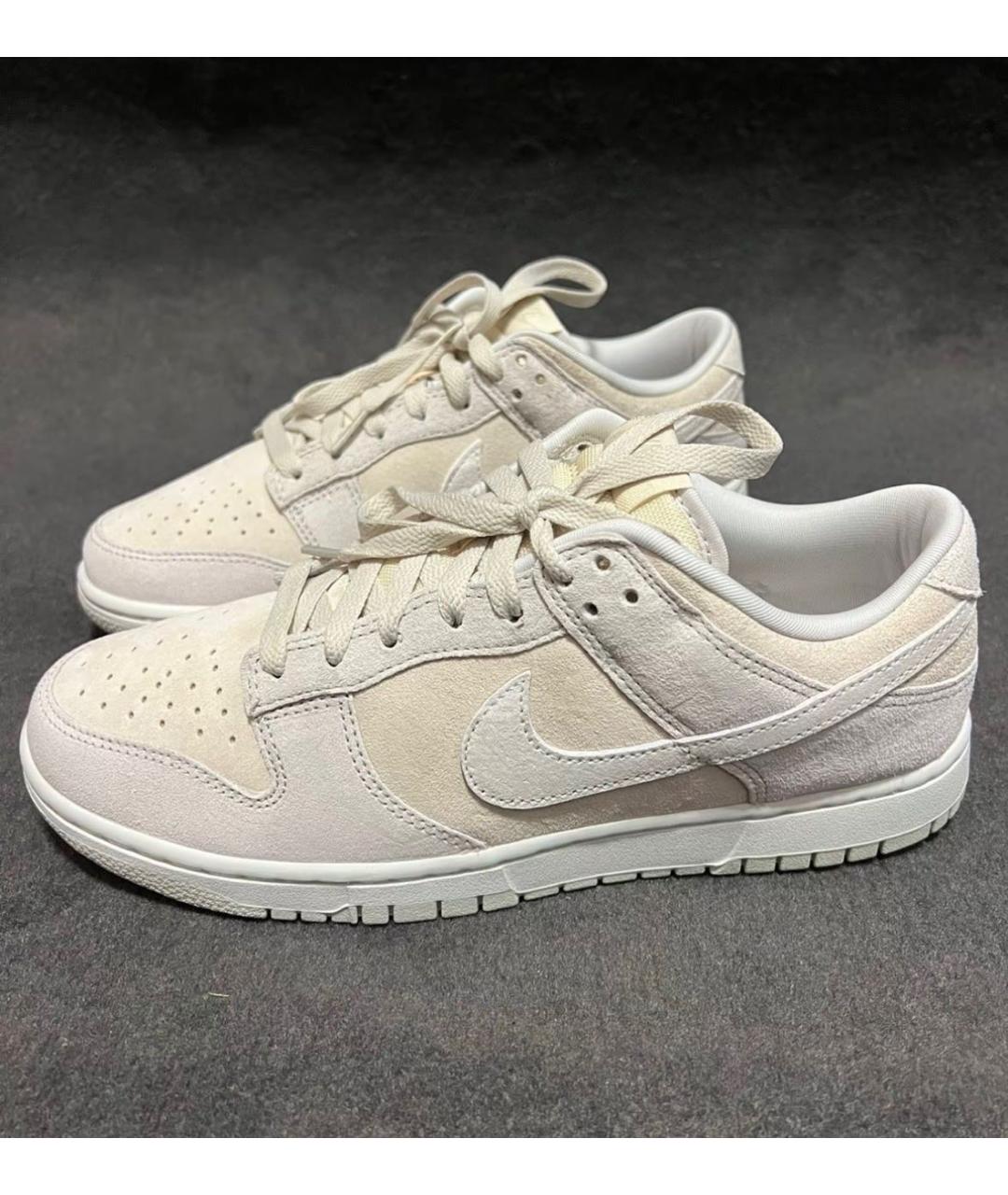 NIKE Бежевые замшевые низкие кроссовки / кеды, фото 2