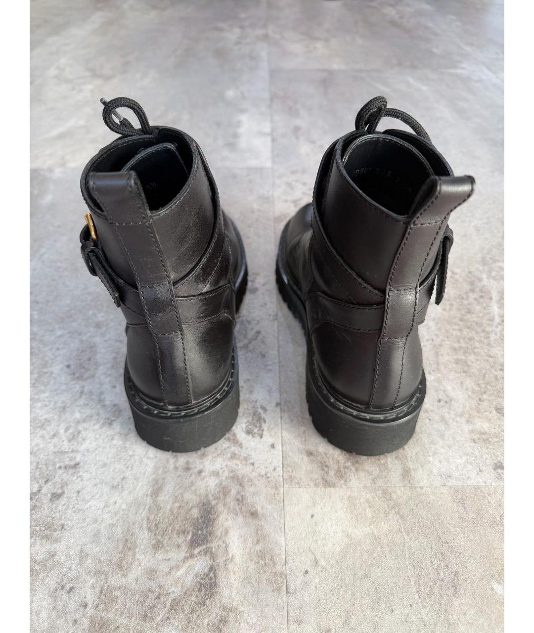 VALENTINO Черные кожаные ботинки, фото 4