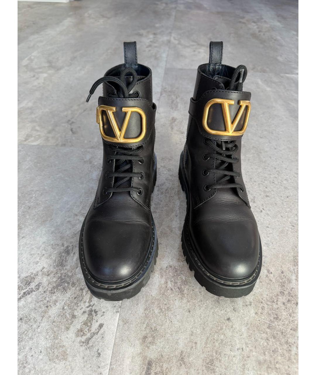 VALENTINO Черные кожаные ботинки, фото 2