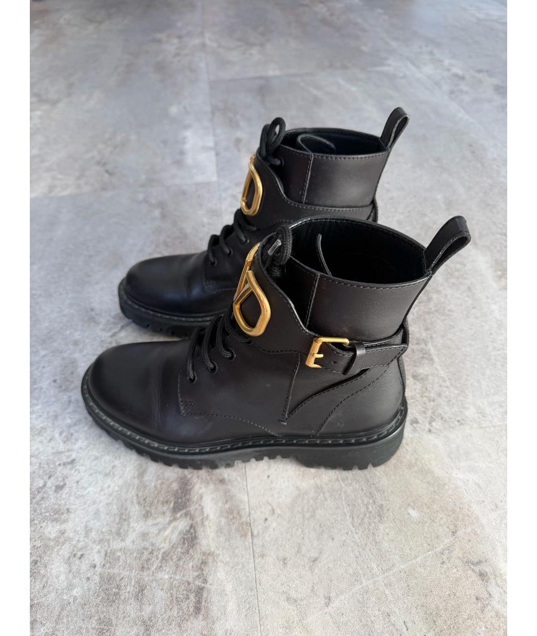 VALENTINO Черные кожаные ботинки, фото 5