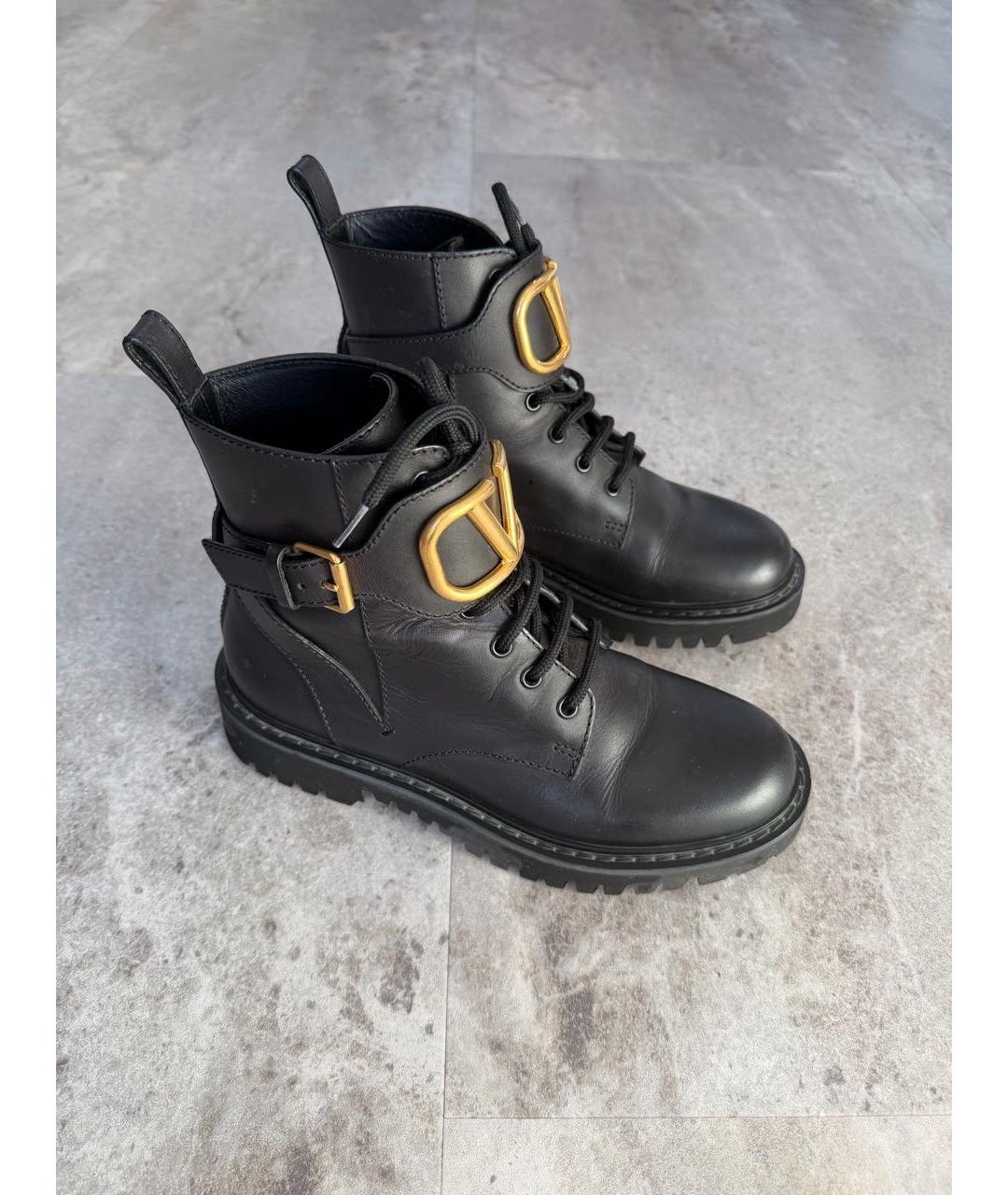 VALENTINO Черные кожаные ботинки, фото 3