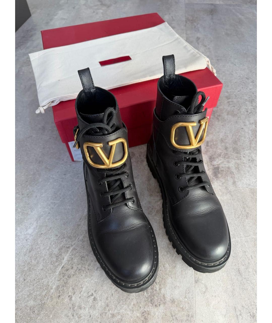 VALENTINO Черные кожаные ботинки, фото 6