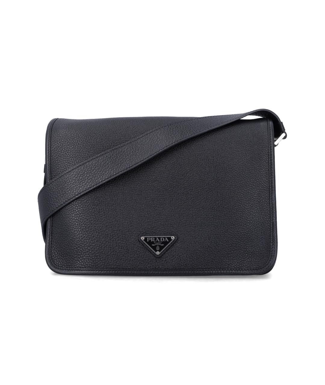 PRADA Черная кожаная сумка на плечо, фото 4