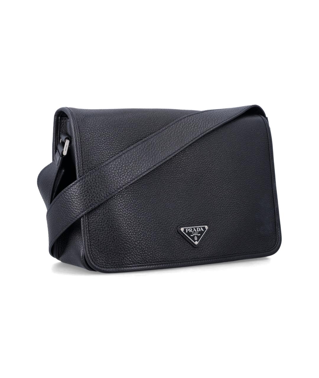 PRADA Черная кожаная сумка на плечо, фото 2