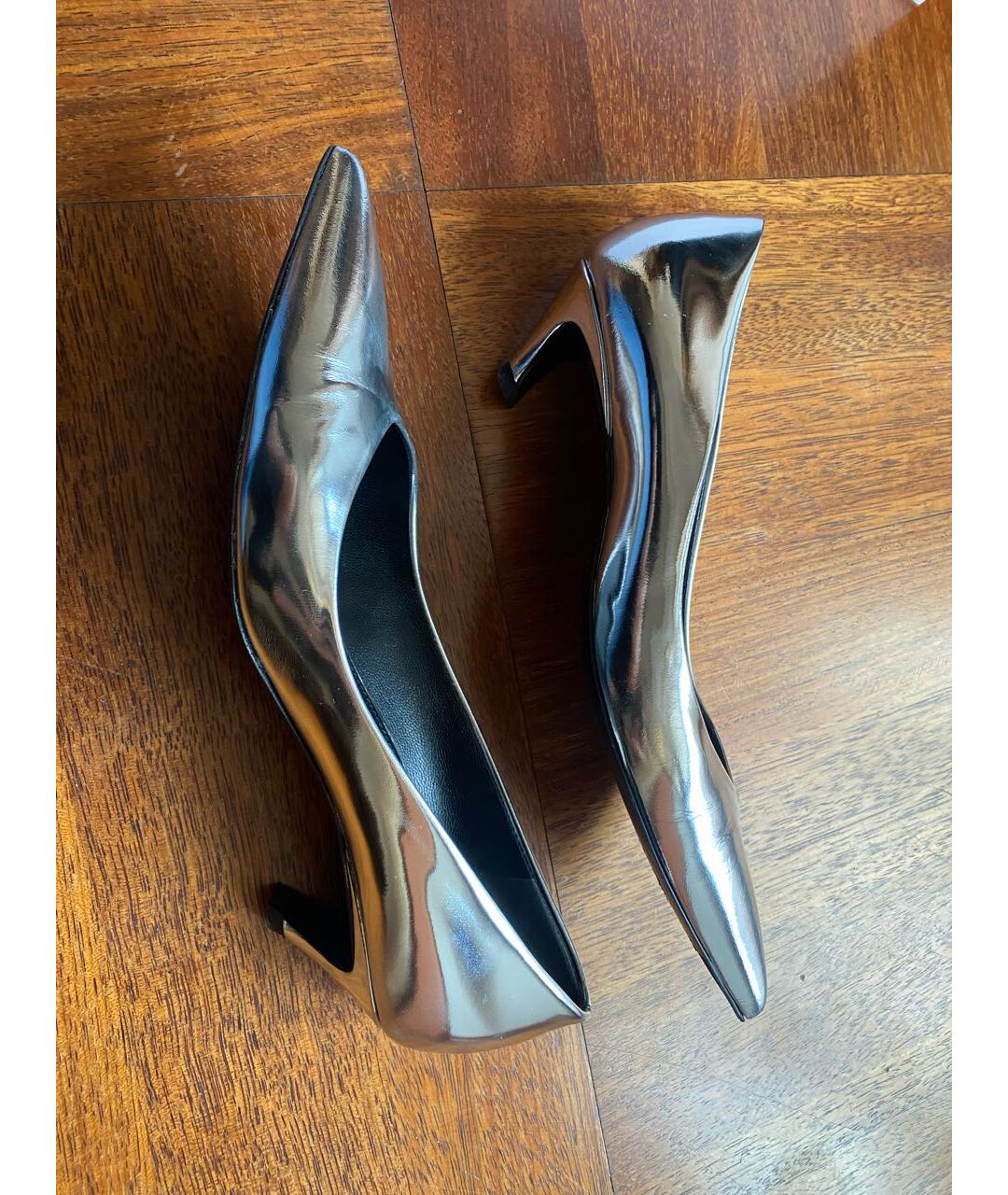BALENCIAGA Серебряные кожаные туфли, фото 6