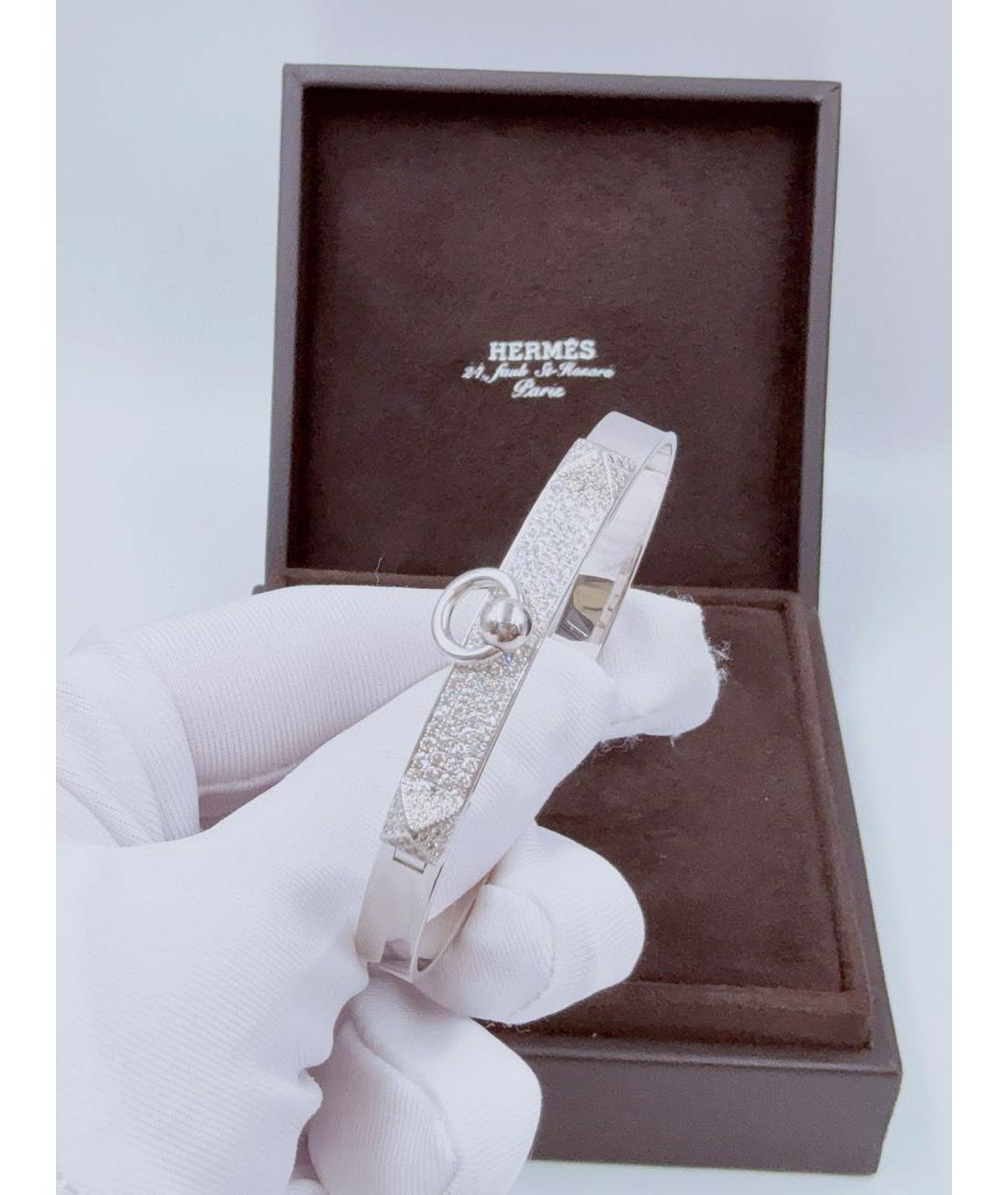 HERMES Серебрянный браслет из белого золота, фото 6