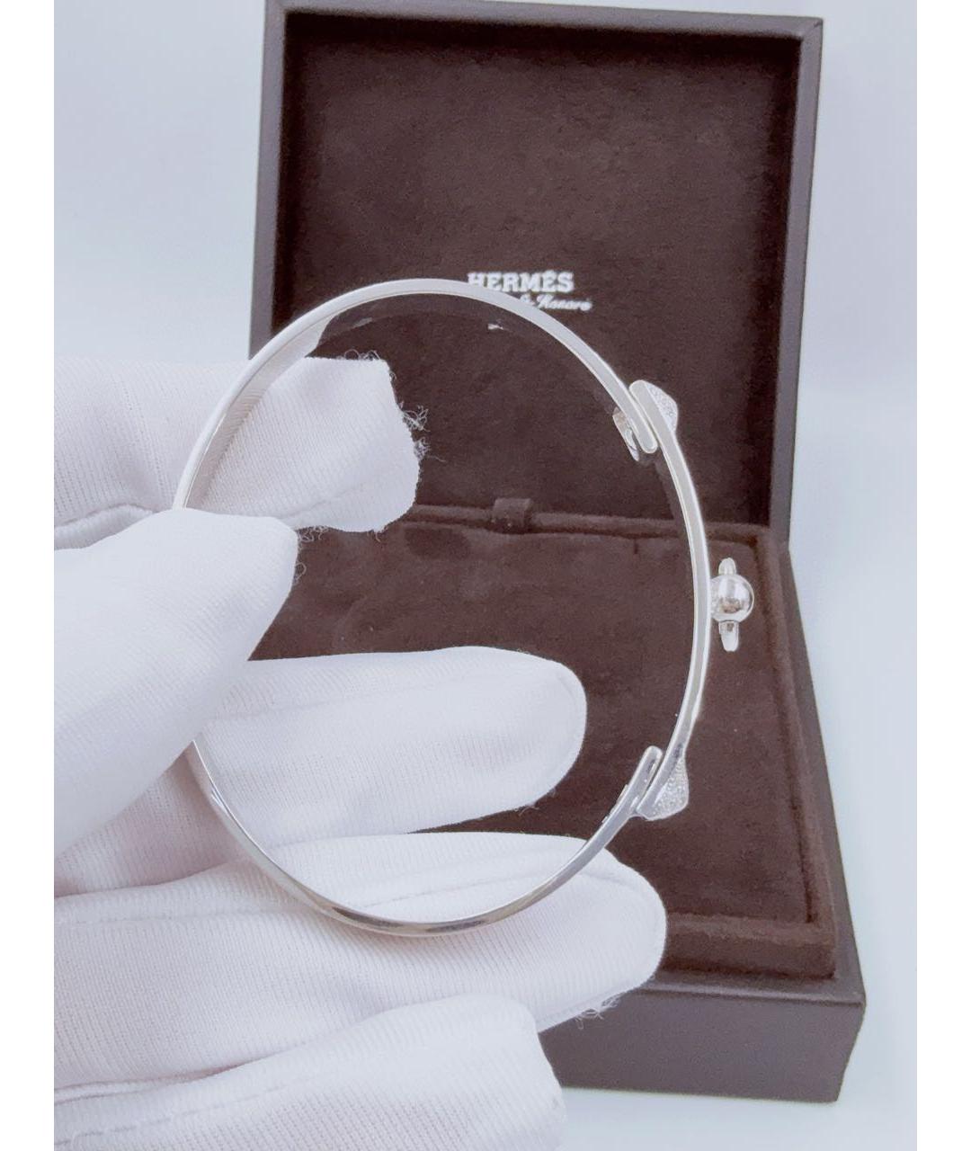 HERMES Серебрянный браслет из белого золота, фото 4