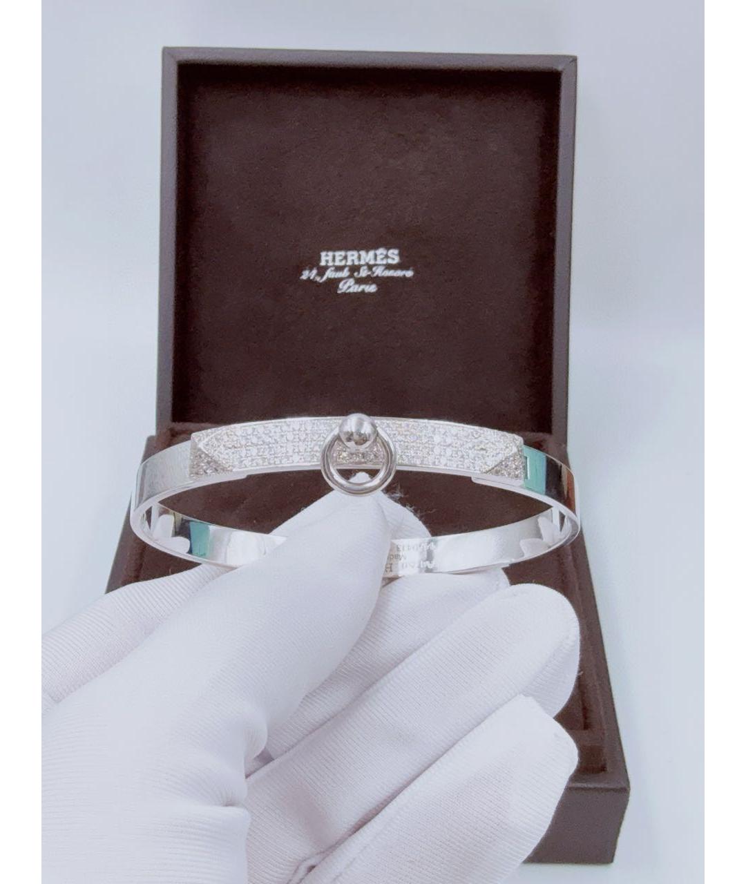 HERMES Серебрянный браслет из белого золота, фото 2