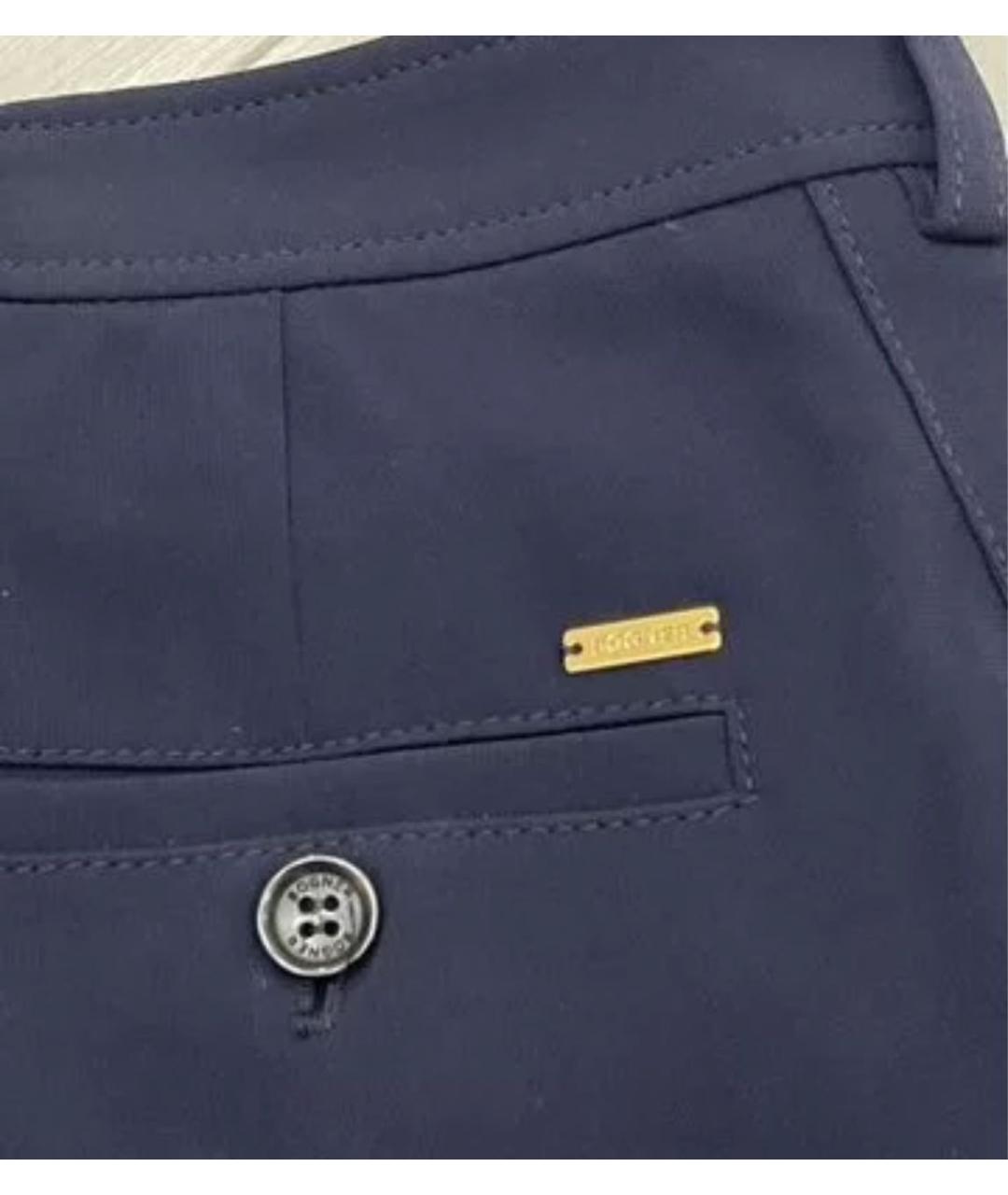 BOGNER Темно-синие хлопко-эластановые прямые брюки, фото 6