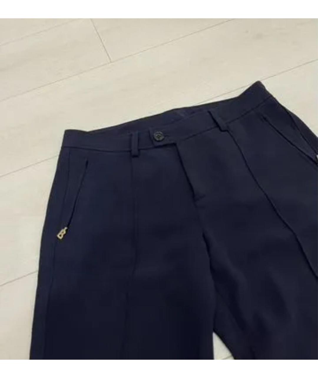 BOGNER Темно-синие хлопко-эластановые прямые брюки, фото 3