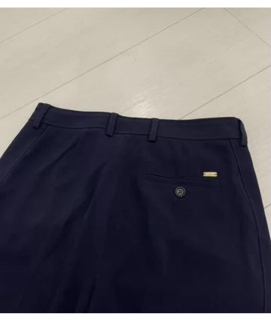 BOGNER Темно-синие хлопко-эластановые прямые брюки, фото 2