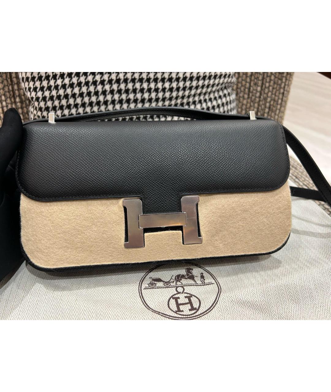 HERMES Черная кожаная сумка через плечо, фото 10