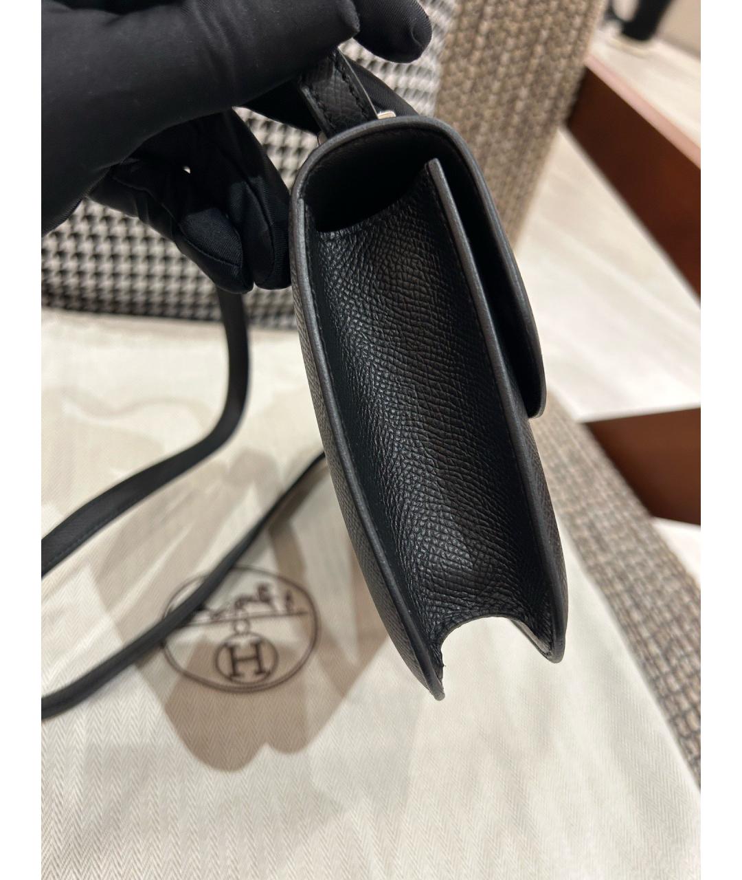 HERMES Черная кожаная сумка через плечо, фото 4