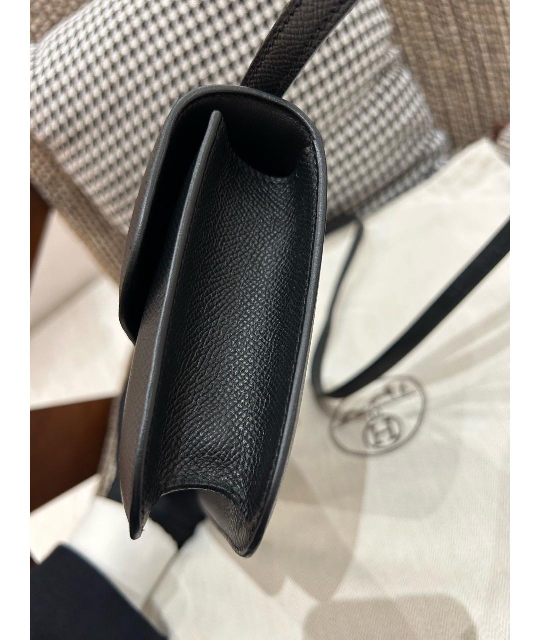 HERMES Черная кожаная сумка через плечо, фото 5