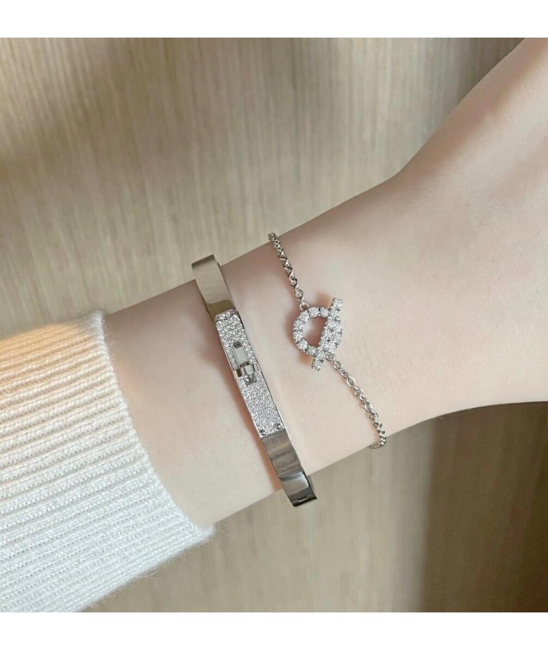 HERMES Серебрянный браслет из белого золота, фото 7
