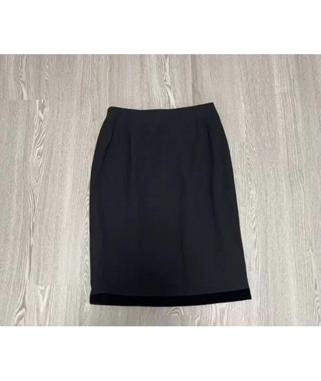 ESCADA Черная шерстяная юбка миди, фото 5