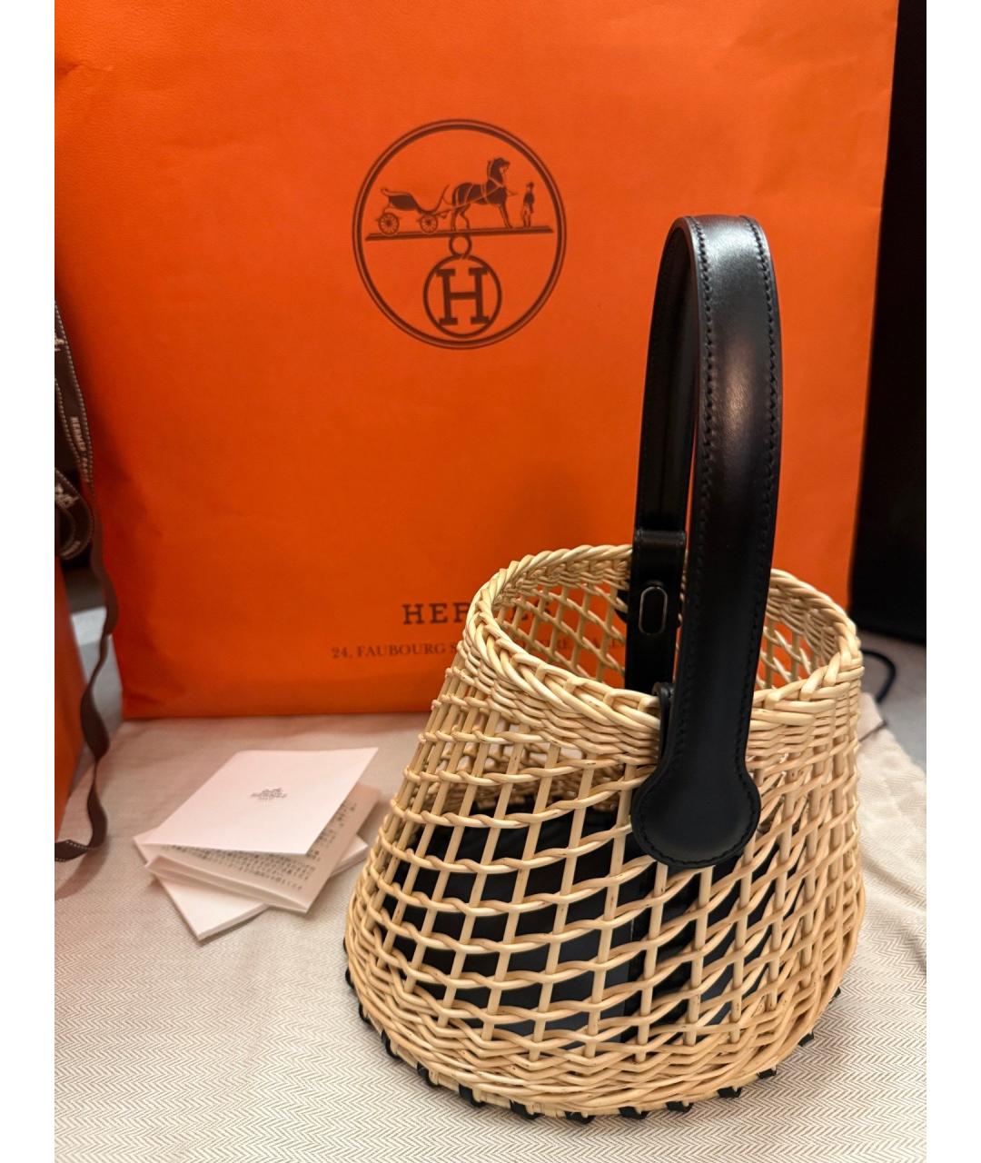 HERMES Хаки сумка с короткими ручками, фото 3