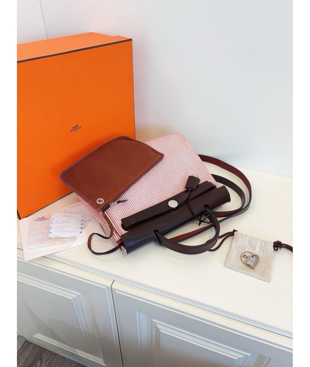 HERMES Красная деним сумка через плечо, фото 4