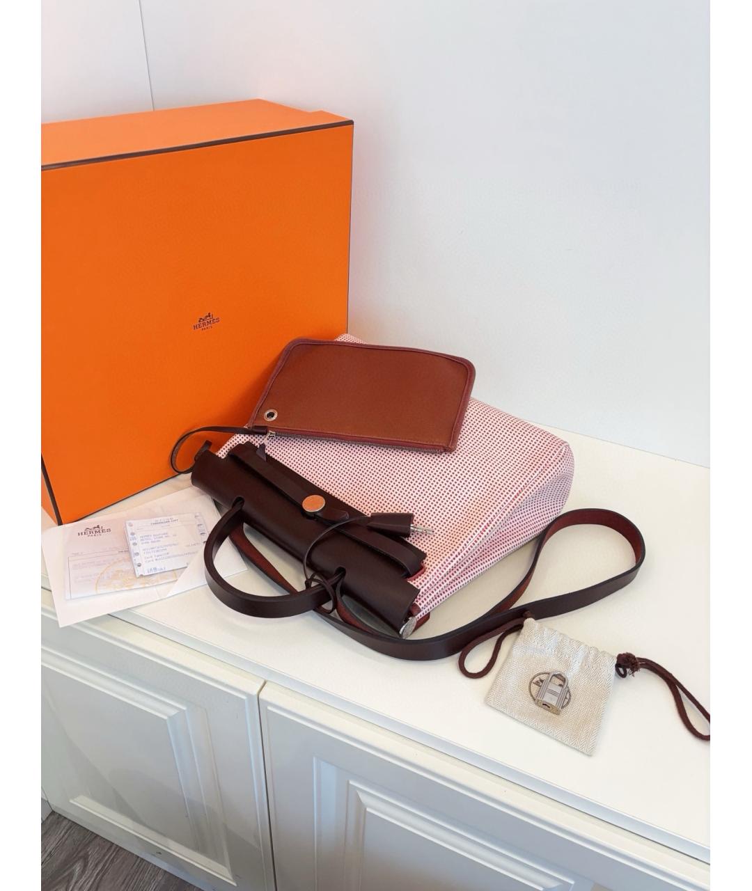 HERMES Красная деним сумка через плечо, фото 6