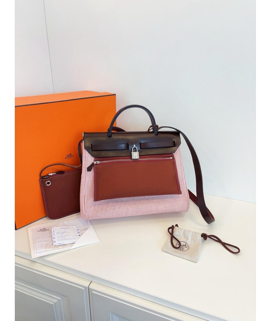 HERMES Красная деним сумка через плечо, фото 3