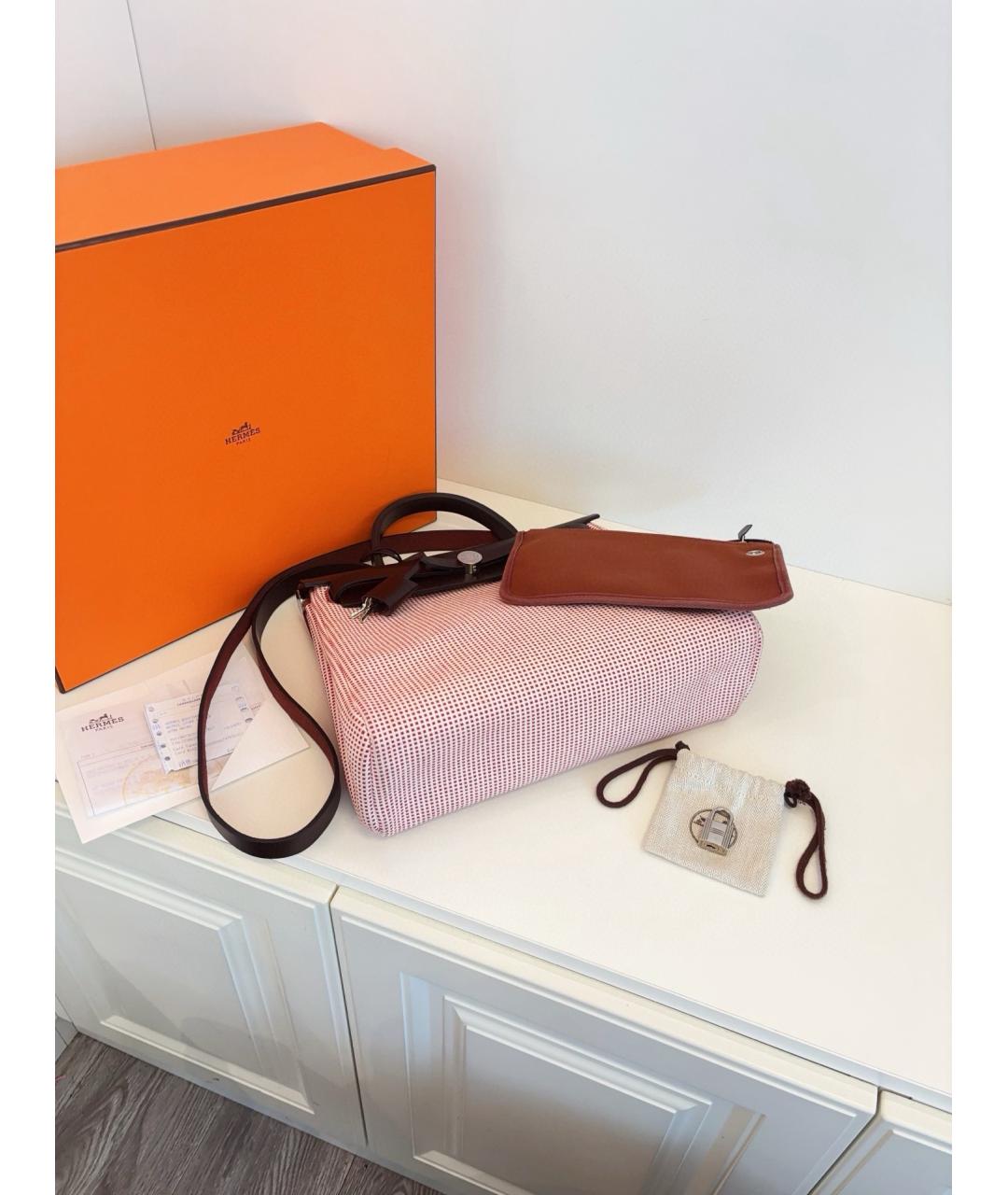 HERMES Красная деним сумка через плечо, фото 5