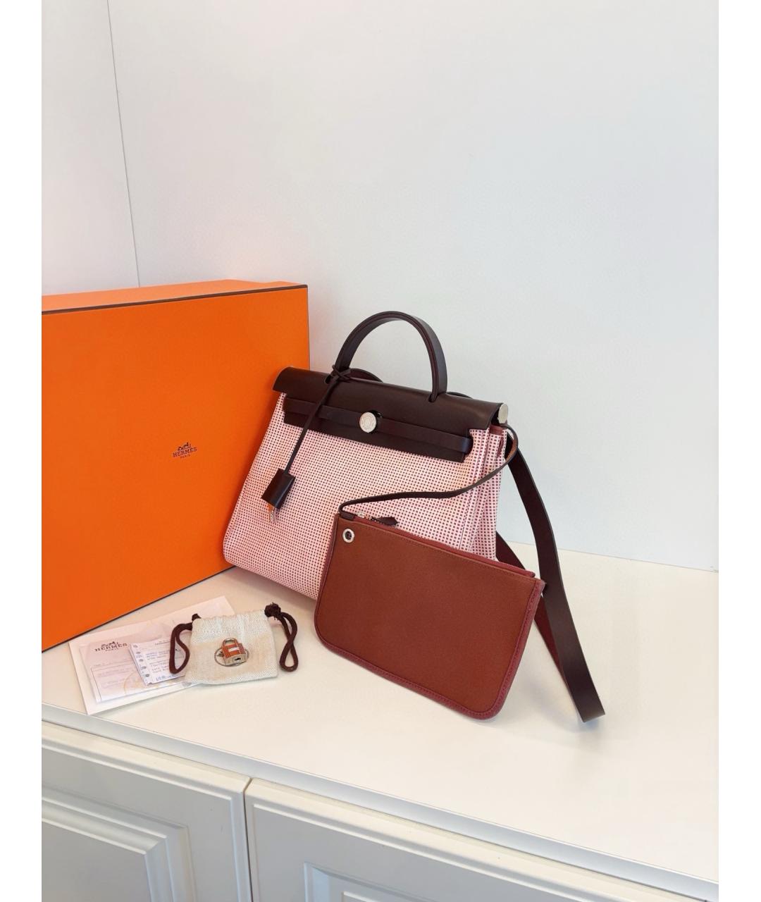 HERMES Красная деним сумка через плечо, фото 7