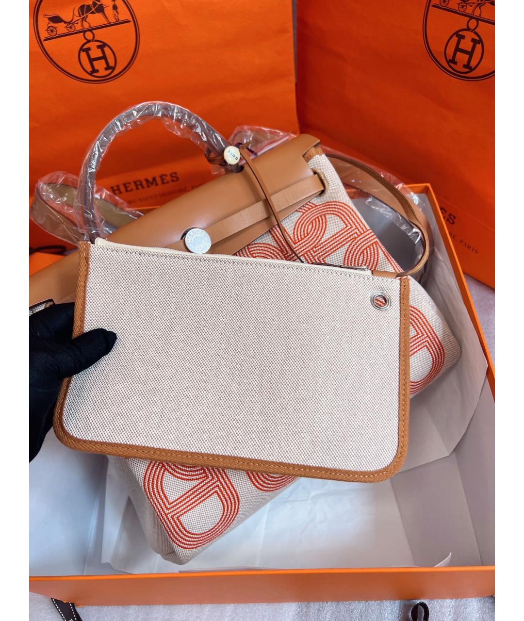 HERMES Коричневая деним сумка через плечо, фото 5