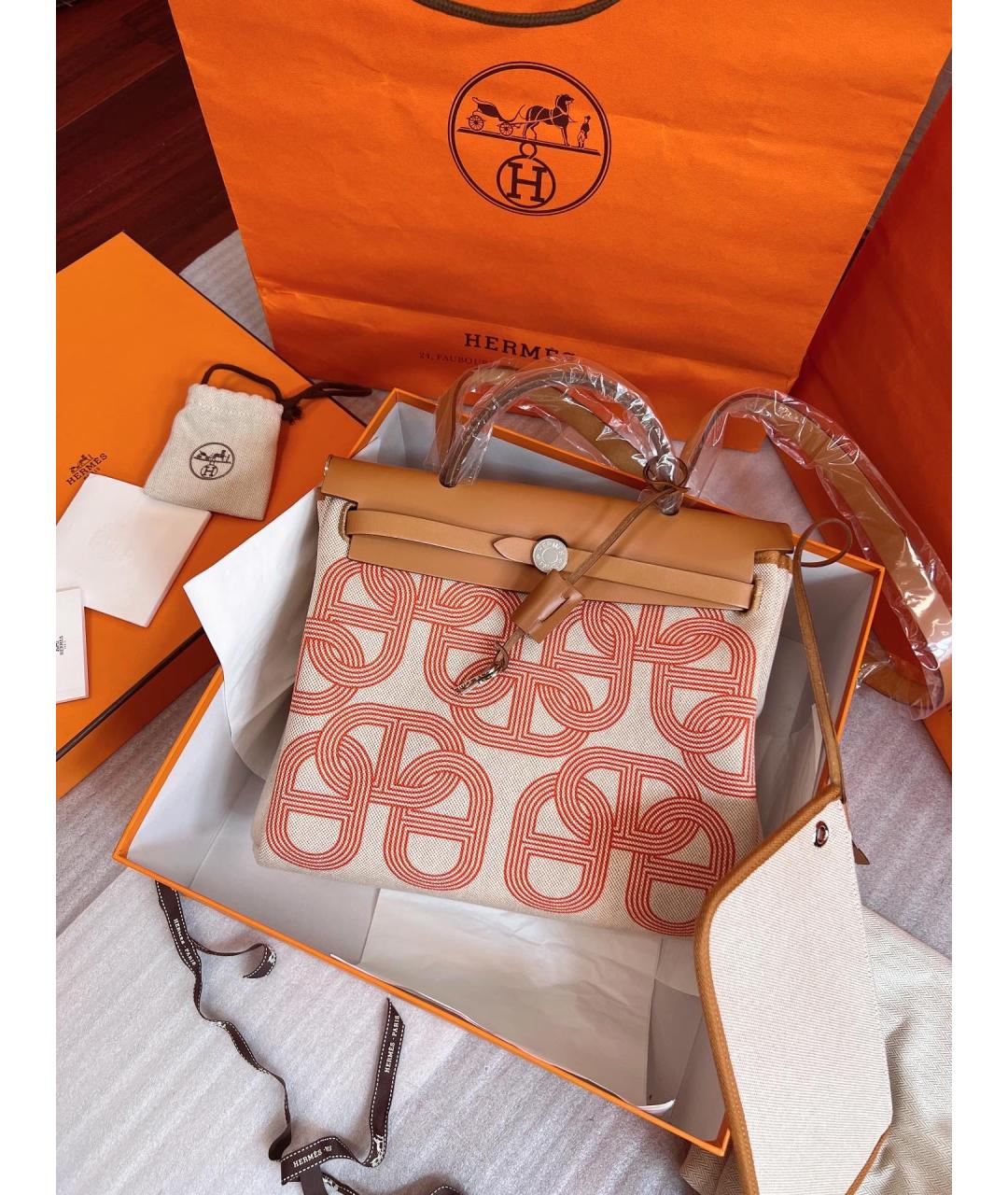 HERMES Коричневая деним сумка через плечо, фото 6