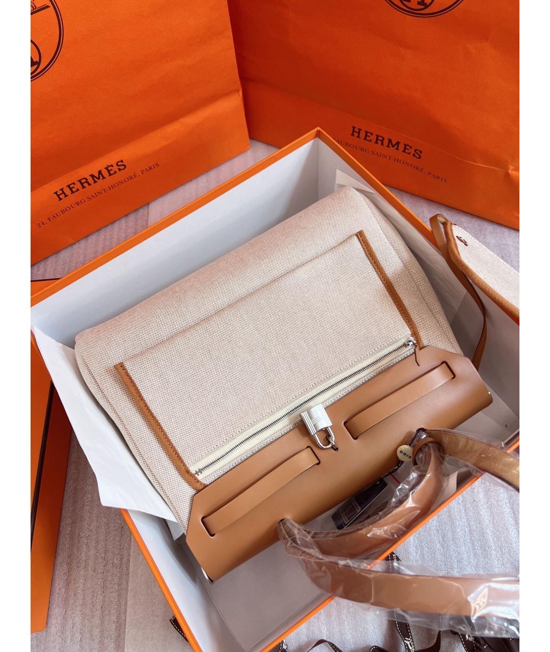 HERMES Коричневая деним сумка через плечо, фото 2