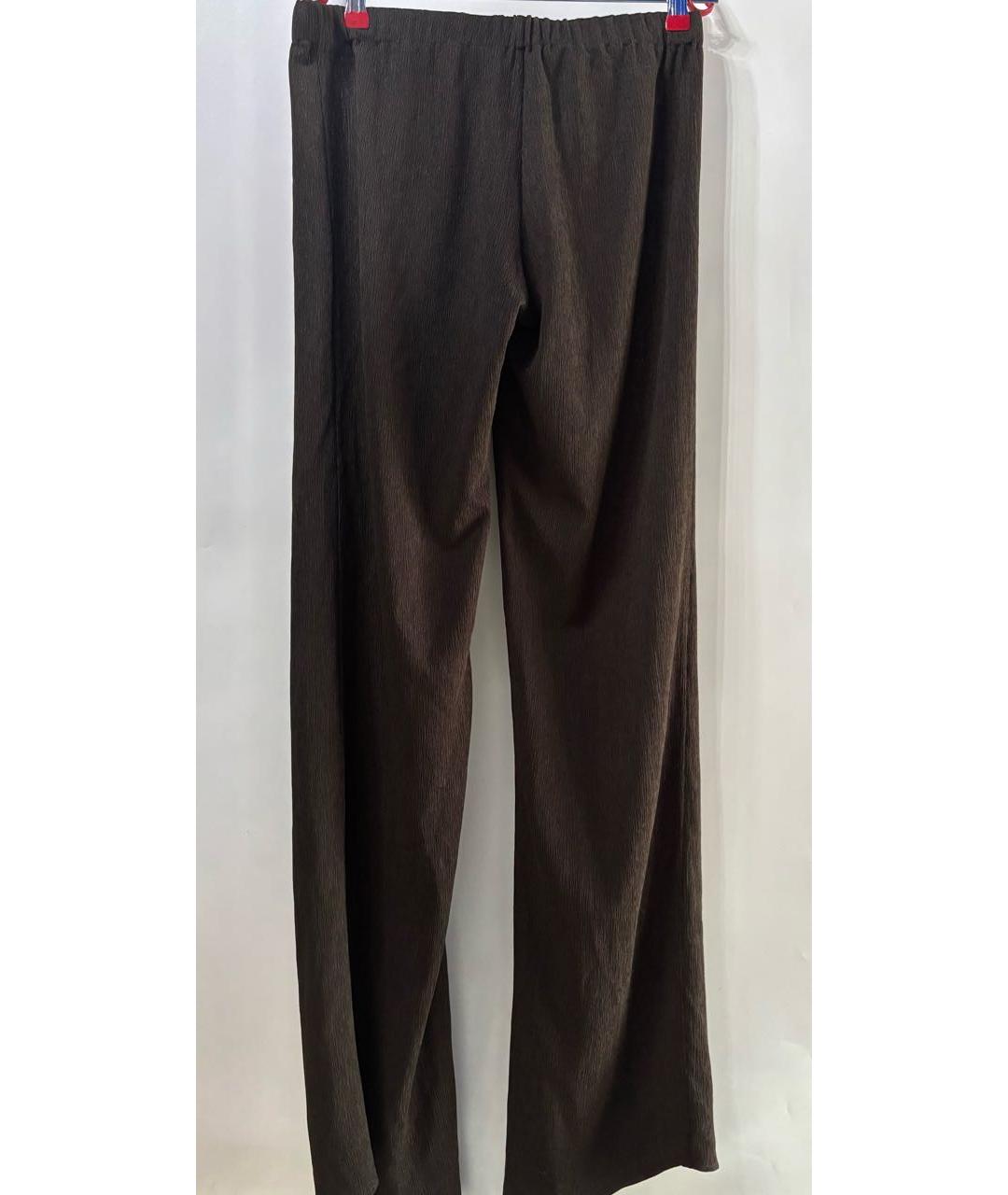 LUDOVIC DE SAINT SERNIN Коричневые полиэстеровые брюки широкие, фото 2