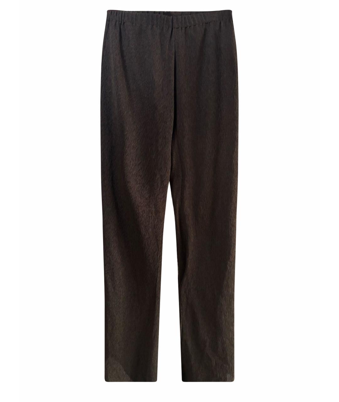 LUDOVIC DE SAINT SERNIN Коричневые полиэстеровые брюки широкие, фото 1