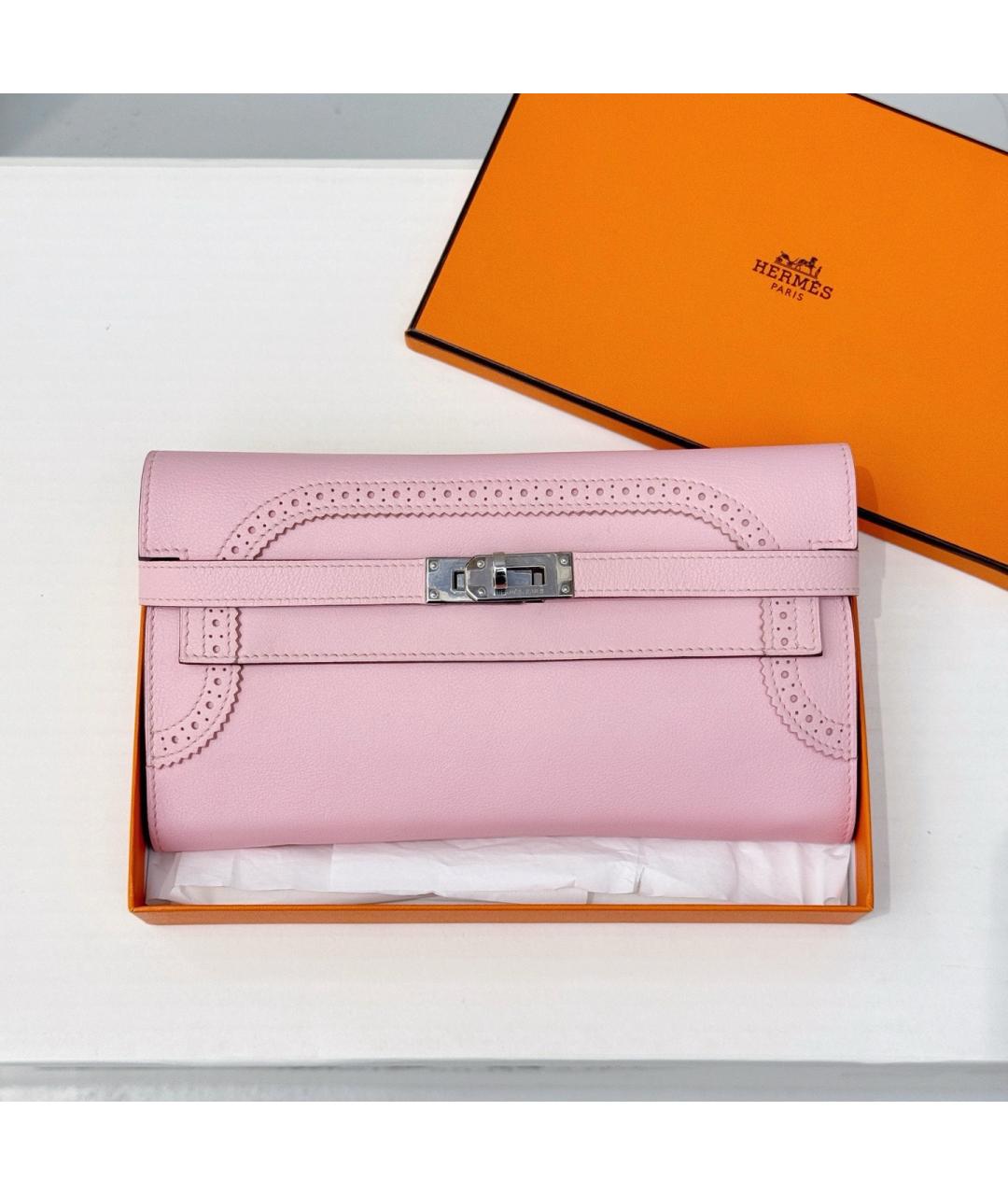 HERMES Розовый кошелек, фото 5