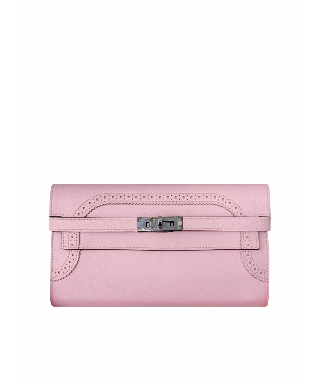 HERMES Розовый кошелек, фото 1