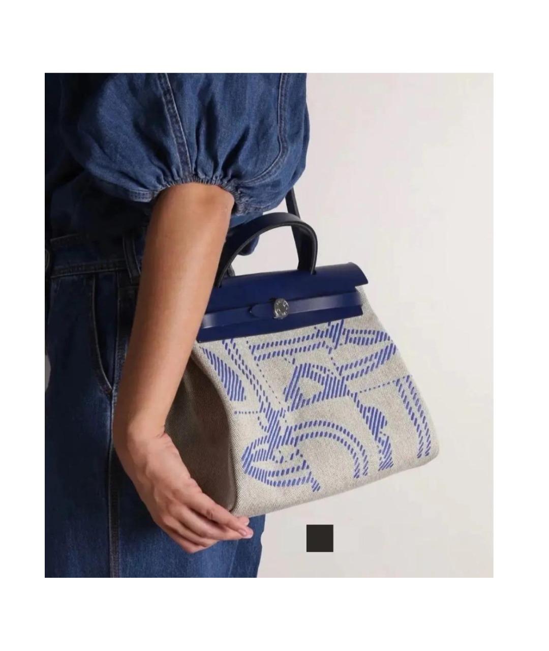 HERMES Синяя деним сумка через плечо, фото 2
