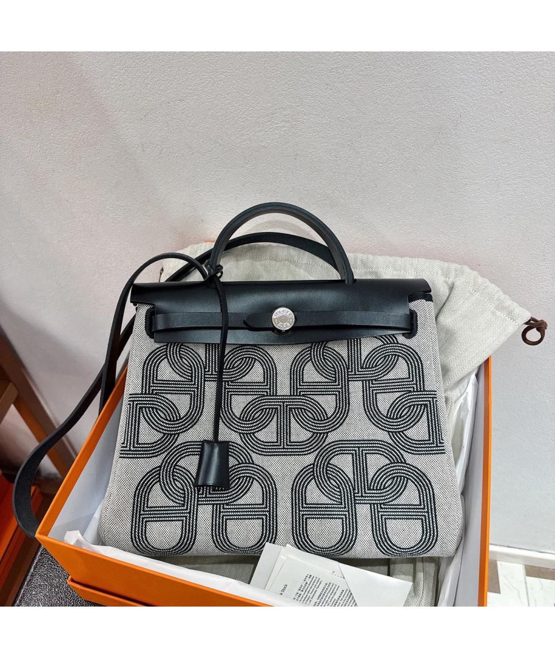 HERMES Черная деним сумка через плечо, фото 2