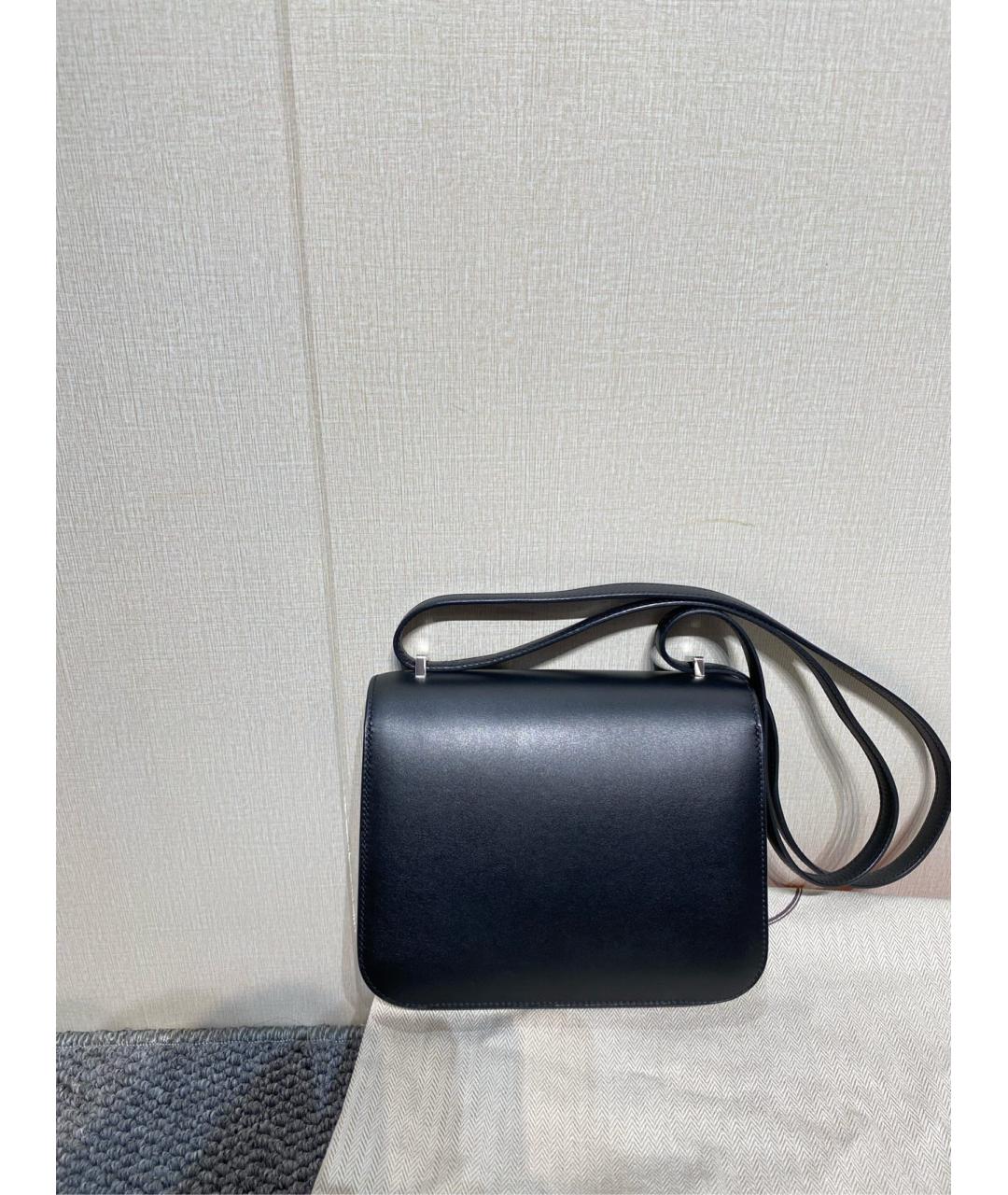 HERMES Черная кожаная сумка через плечо, фото 4