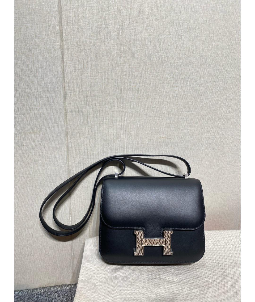 HERMES Черная кожаная сумка через плечо, фото 7