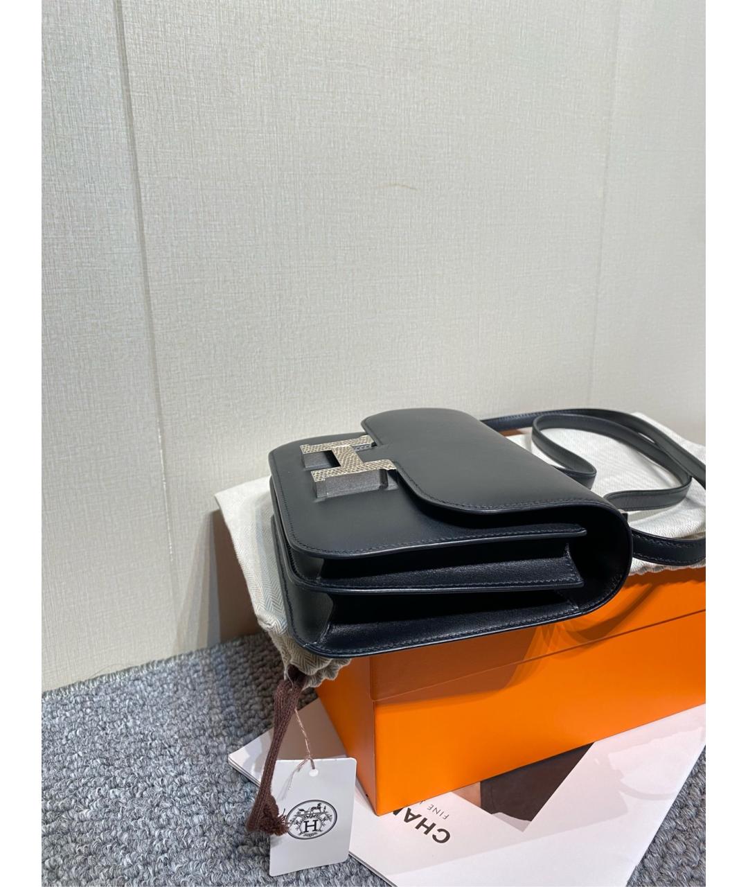 HERMES Черная кожаная сумка через плечо, фото 5