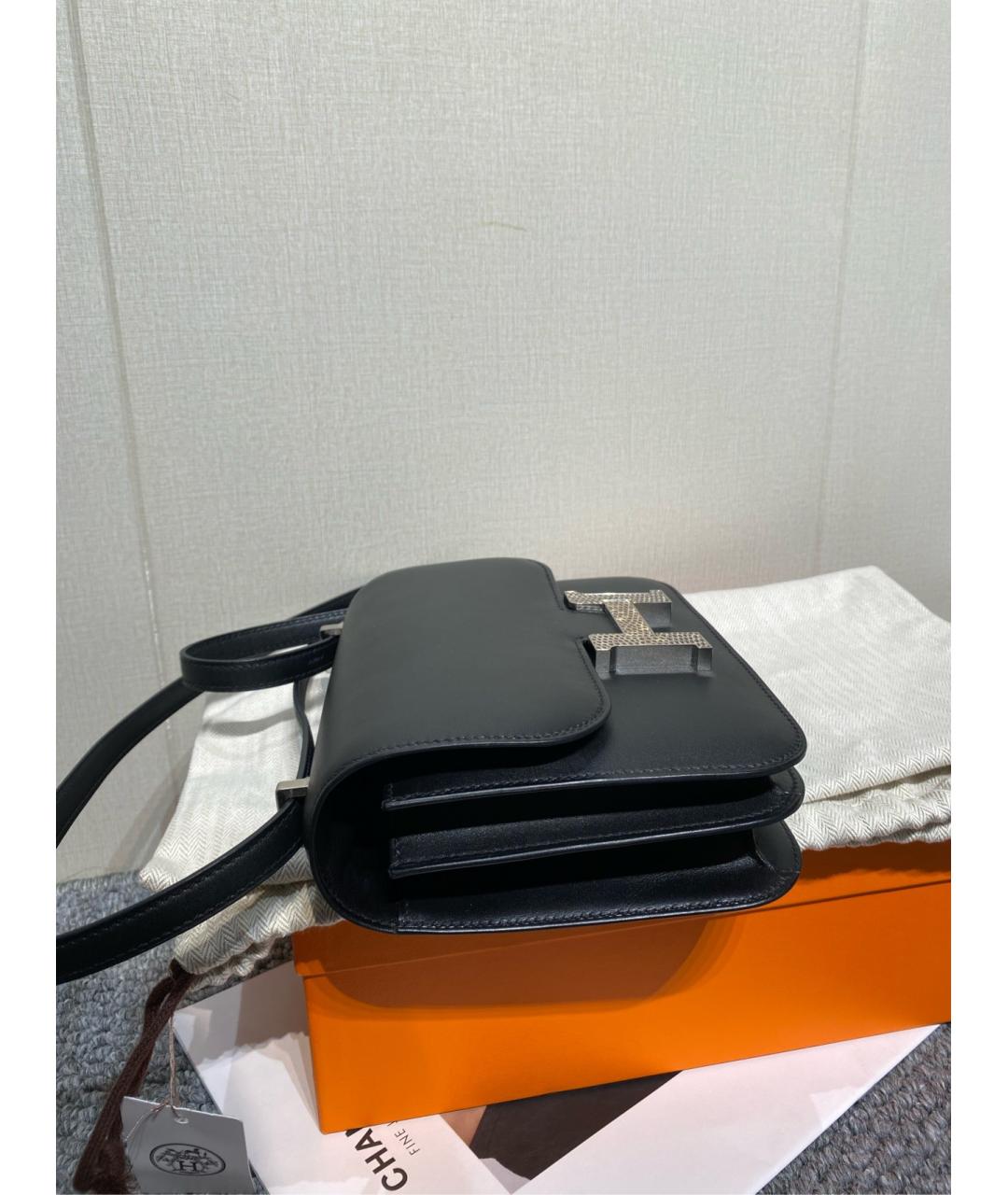 HERMES Черная кожаная сумка через плечо, фото 6