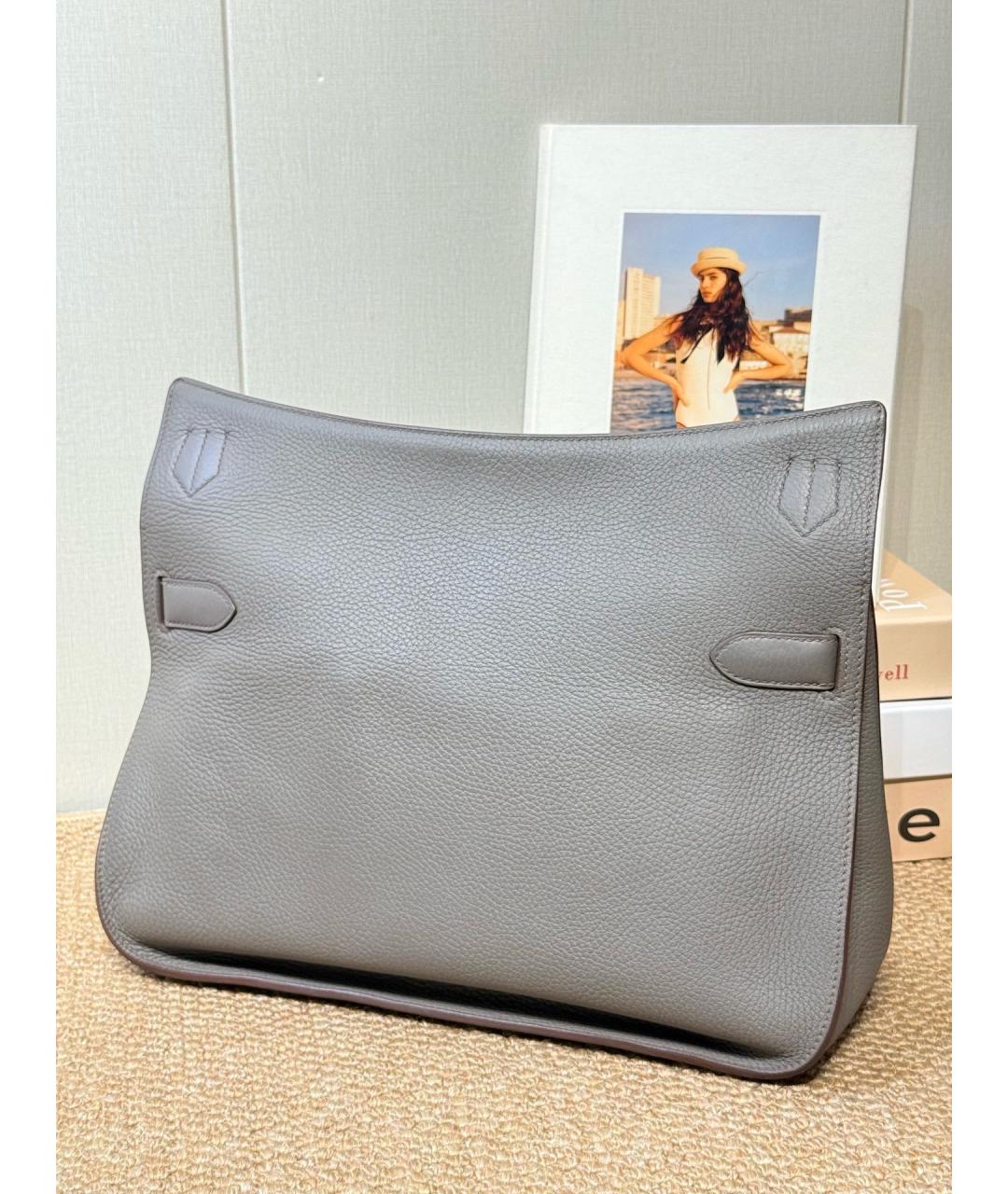 HERMES Серая кожаная сумка через плечо, фото 2