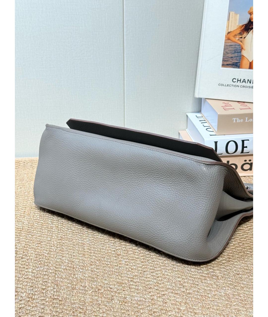 HERMES Серая кожаная сумка через плечо, фото 3